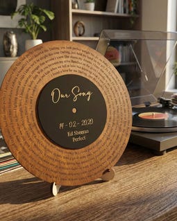 Custom Engraved Wooden Song Lyrics Plaque