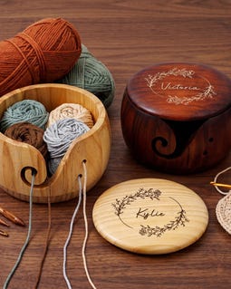 Personalised Birth Flower Yarn Bowl