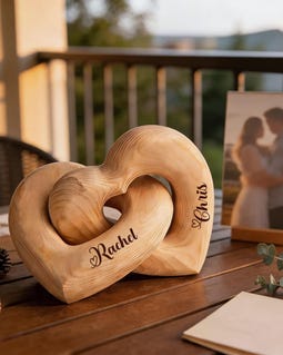 Personalised Heart Wooden Sculpture