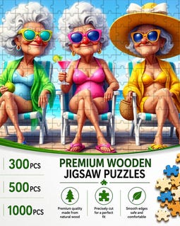 Funny Grandma Beach Cocktail Jigsaw Puzzle