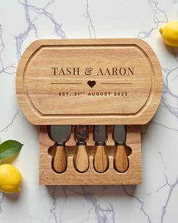 Personalised Wooden Cheese Board Set