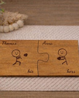 Personalised Couples Jigsaw Coaster Set