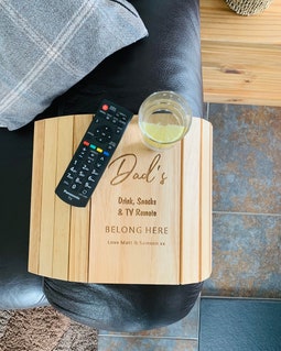Personalised Wooden Sofa Tray