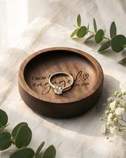 Personalised Wooden Ring Dish