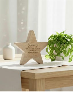 Personalised Wooden Exam Star Award
