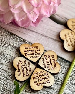 Personalised Wooden Memorial Hearts