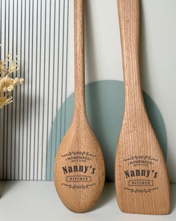 Personalised Wooden Spoon & Spatula Set