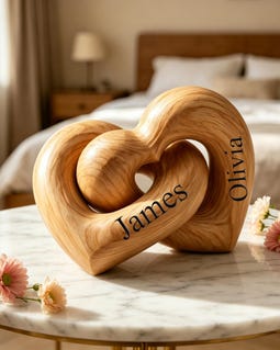 Personalized Interlocking Wooden Hearts