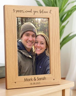 Personalised Engraved Wood Photo Frame