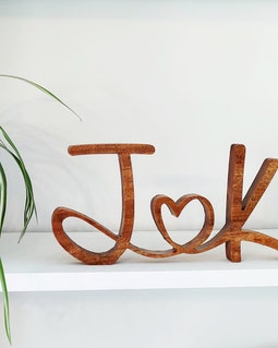 Couples Initials Wooden Sign