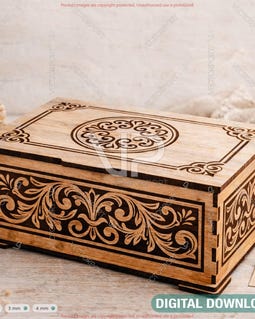 Vintage Ornate Wooden Keepsake Box