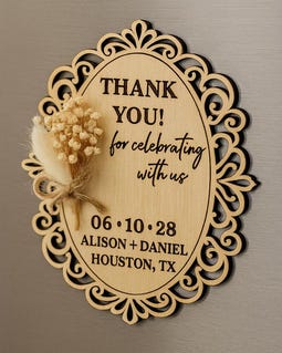 Wooden Wedding Favour Magnet