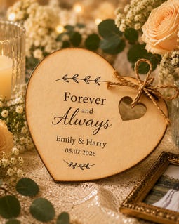 Personalised Wooden Heart Tags