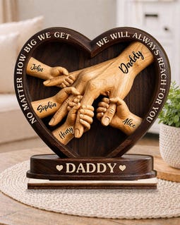 Personalised Wooden Family Hand Sculpture