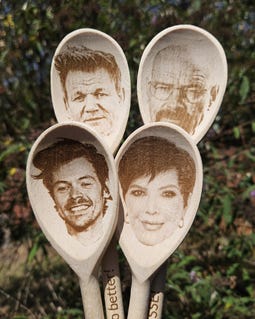 Custom Face Engraved Wooden Spoon