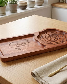 Personalised Wooden Tea & Biscuit Board