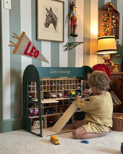 Wooden Toy Car Parking Garage