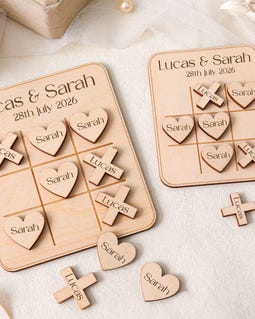 Personalised Wooden Wedding Games Set