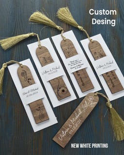 Engraved Wooden Bookmark with Tassel
