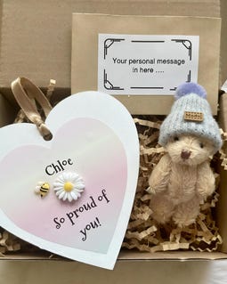 Wooden Heart Keepsake with Pocket Bear