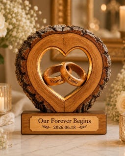 Personalised Wooden Couple Block with Names